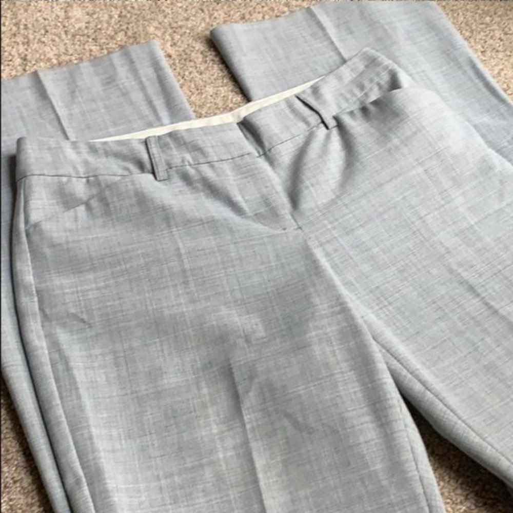 Express Editor Barely Boot Pants Women's size 0R Light Gray Tweed